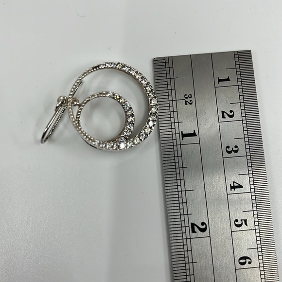 JCM Sterling Silver CZ Hoop Earrings - Picture 12 of 14